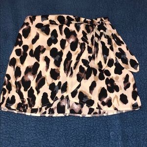 Leopard wrap mini skirt